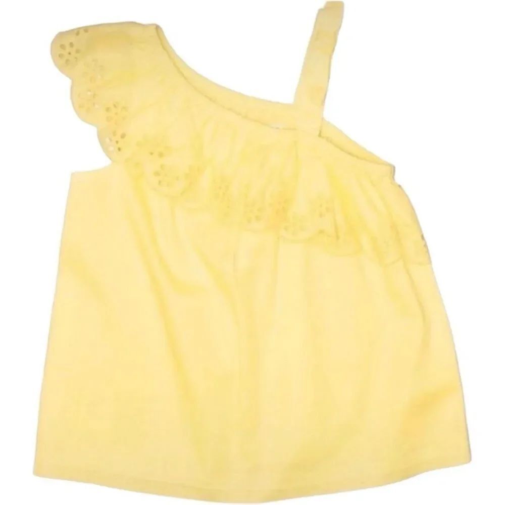 Youth Girls Cat & Jack Off Shoulder Asymmetrical Scalloped Flutter Top - Sz M 7/